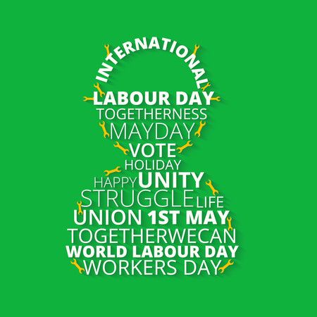 International labour day background created by typography - Vector Illustration
