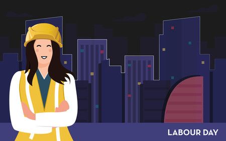Female architect, Happy labour day background