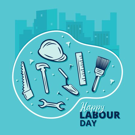 Happy labour day background with tools