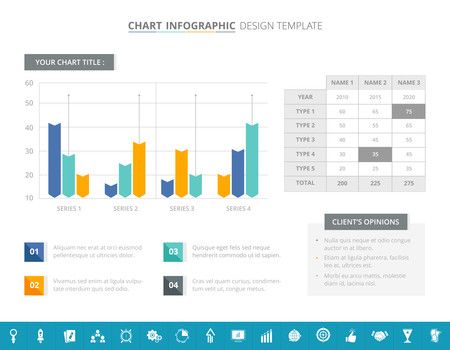 Bar Chart Infographic Template - Vector Illustration