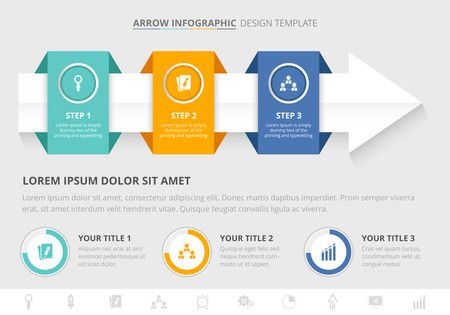 Arrow 3 steps Infographic Template