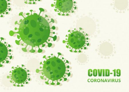Covid 19 - Coronavirus background with disease cells