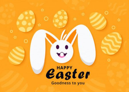 Happy Easter Illustration With Cute Bunny