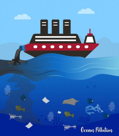 Ocean pollution, Oil leakage from the ship tanker