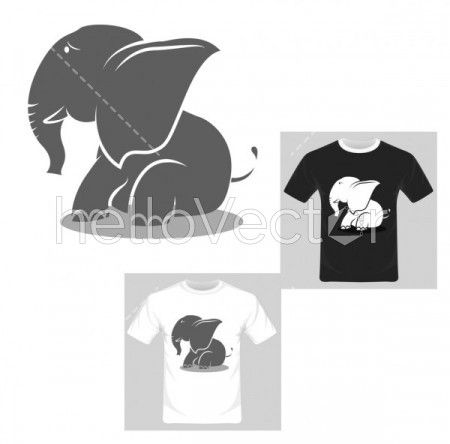 T-shirt graphic design. Cute elephant illustration