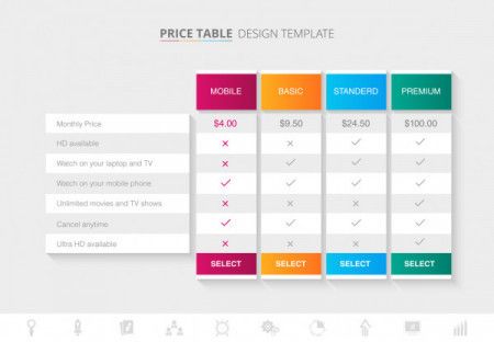 Pricing Table Infographic Template