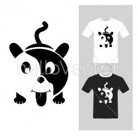 T-shirt graphic design. Cute puppy - vector illustration
