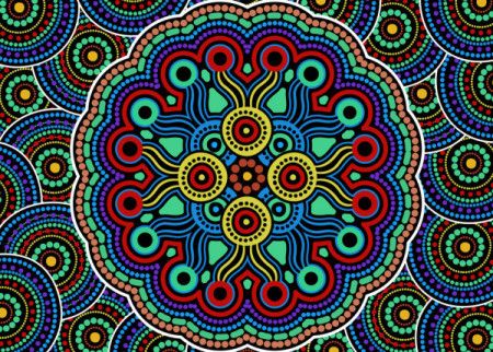 Aboriginal dot art vector background