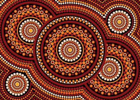 Aboriginal dot art vector background