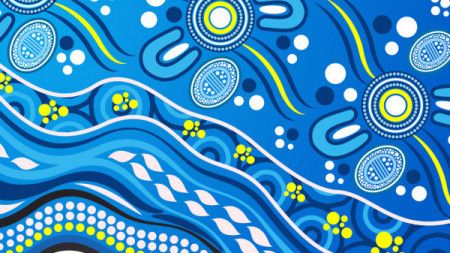 Illustration based on aboriginal style of background