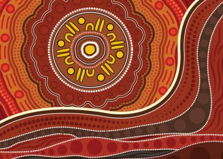 Aboriginal dot art vector background