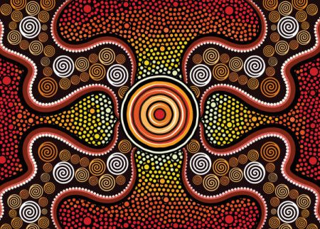 Aboriginal dot art vector background