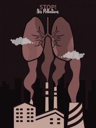 Stop air pollution concept illustration