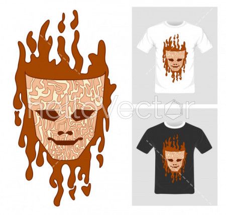 T-shirt graphic design. Mask vector illustration 