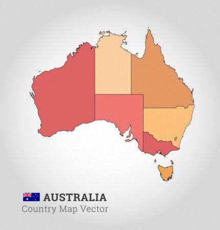 Australia Colorful Map - Vector Illustration
