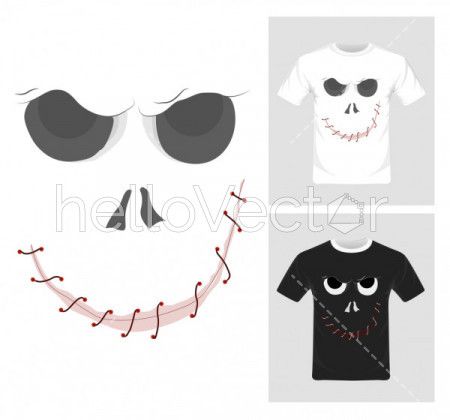 T-shirt graphic design. Ghost - Vector Illustration 