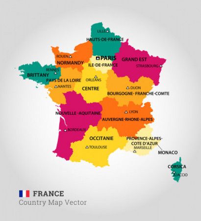 Detailed Map Of France - Vector Illustration