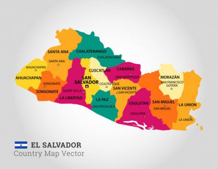 Detailed Map Of El Salvador - Vector Illustration