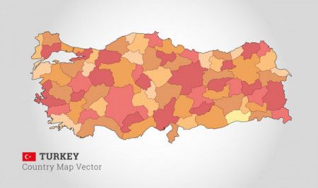 Turkey Colorful Map - Vector Illustration