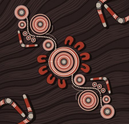 Aboriginal dot art vector background