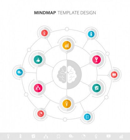 Mind map infographic template - Vector Illustration