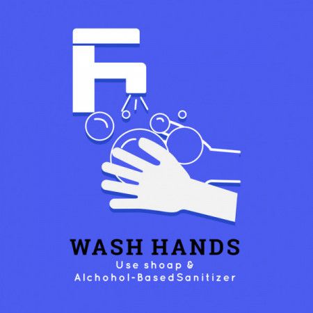 Wash your hands signage - Vector Illustration