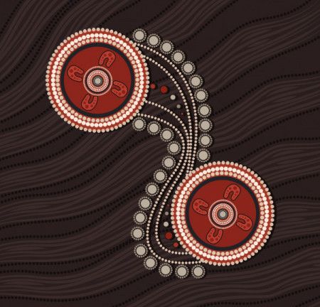 Aboriginal dot art vector background