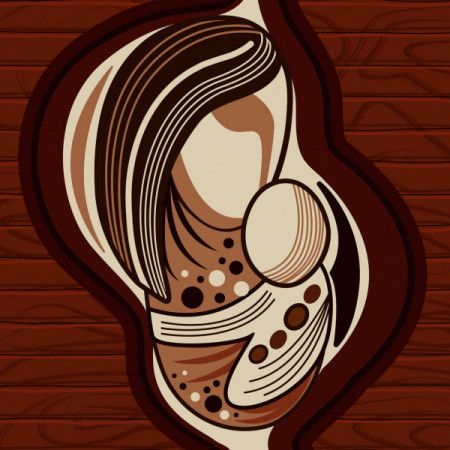 Mother and child art - Vector Illustration