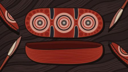 Coolamon aboriginal dot art vector