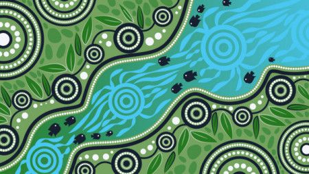 Aboriginal dot art vector background