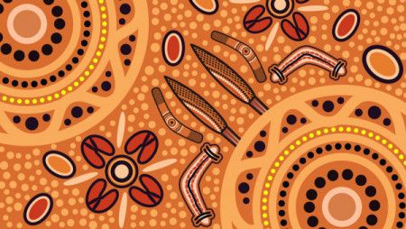 Aboriginal dot art vector background