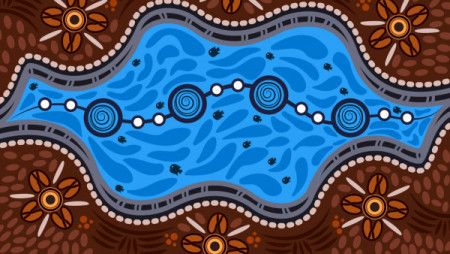 Aboriginal dot art vector background