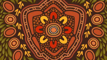 Aboriginal dot art vector background