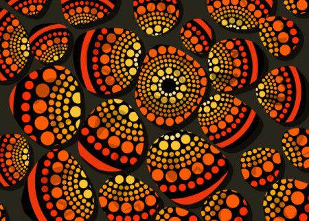 Doted stones. Aboriginal stone art