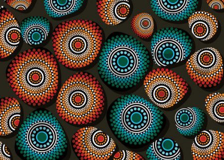 Doted stones. Aboriginal stone art - Vector illustration