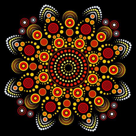 Vector dot painting mandalas. Aboriginal style of dot painting 6174118  Vector Art at Vecteezy