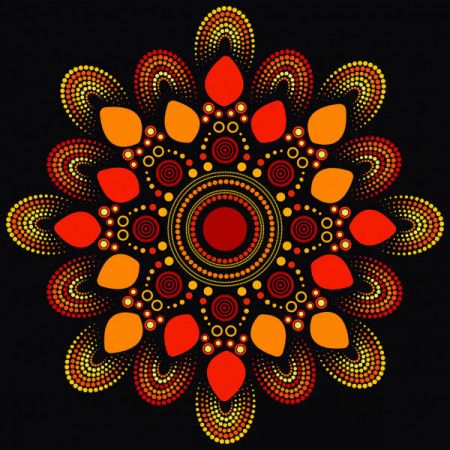 Aboriginal mandala dot painting - Vector illustration