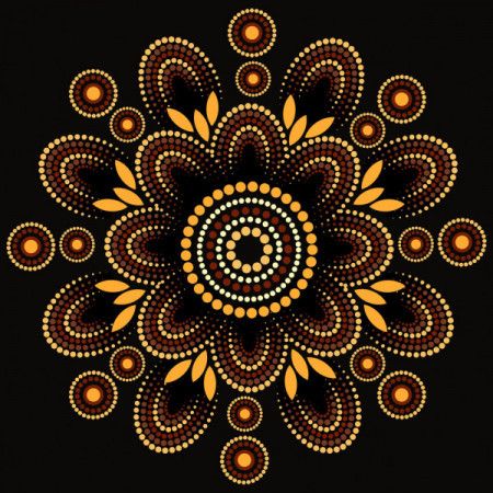 Aboriginal mandala dot painting - Vector illustration