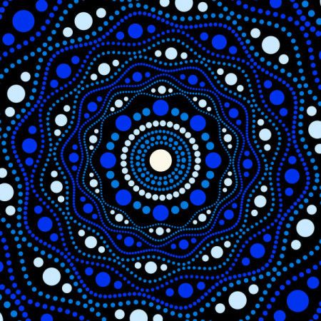 Illustration based on aboriginal style of Australian dot mandala background