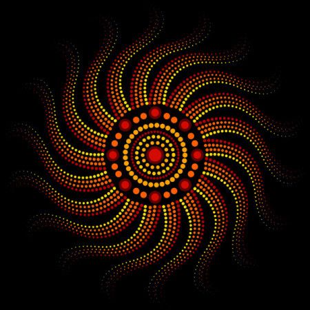 Mandala art australian dot painting white Vector Image