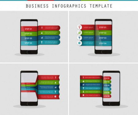 Mobile phone infographic template design