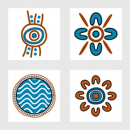 Set of aboriginal art painting icon design