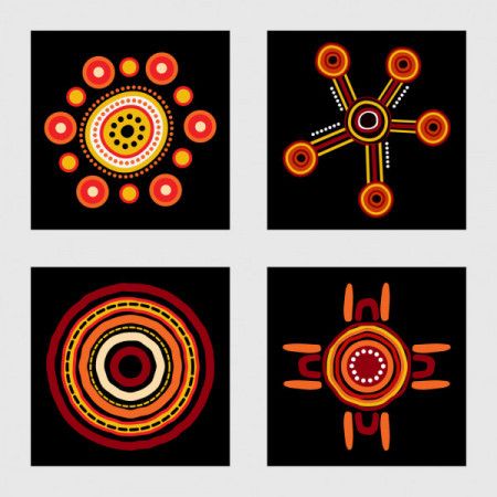 Set of aboriginal art painting icon design
