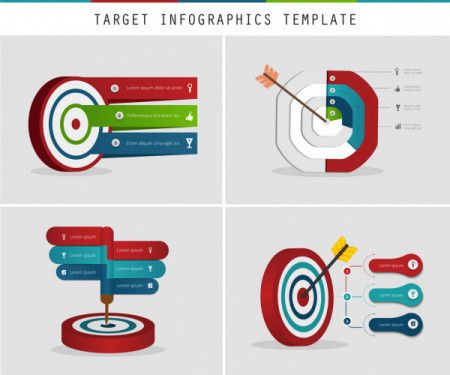 Target infographic design set - Vector Illustration