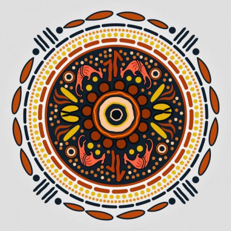 Aboriginal dot art vector background