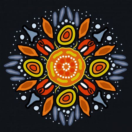 Aboriginal dot art vector background