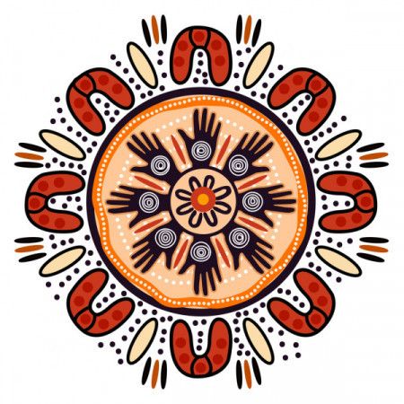 Aboriginal dot art vector background