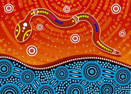 Aboriginal rainbow serpent background