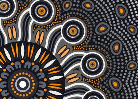 Aboriginal dot art vector background