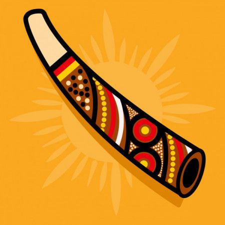 Aboriginal Didgeridoo - Vector Illustration
